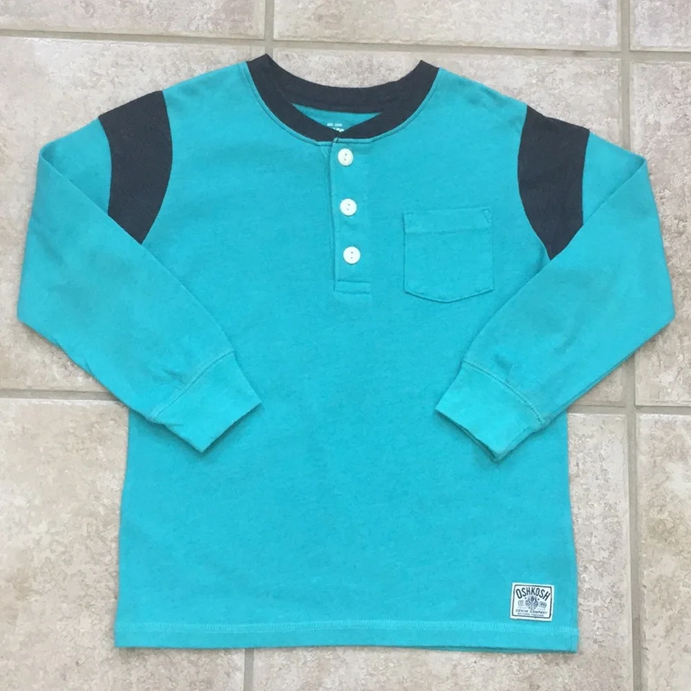 OshKosh B'gosh Boys Henley Pocket Tee Shirt